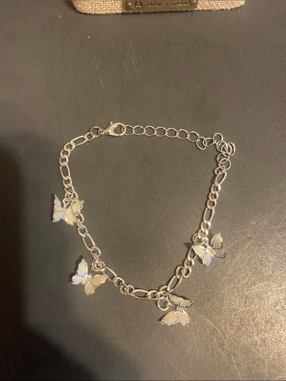 Silver Butterfly Charm Chain Bracelet - Women Jewelry